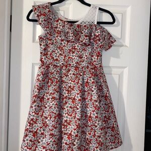 Beautees Red floral dress sz 12